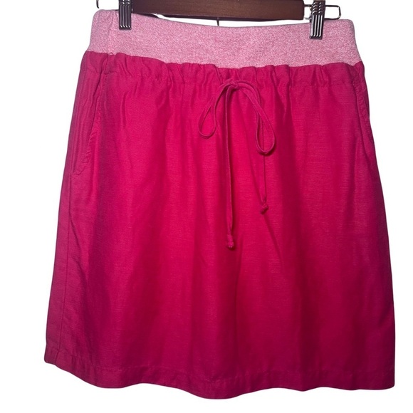 Anthropologie Daughters of The Liberation Pink Linen Blend Skirt Size 4 - Picture 1 of 8